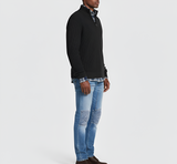 Men’s Quarter Zip Ribbed Knit Sweater Regular Fit Casual Pullover