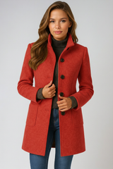Women's High-Neck Structured Coat