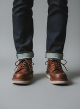 Men’s Leather Lace-Up Work Boots Casual Ankle Boots with Durable Sole