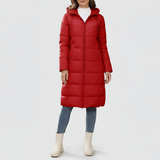 Women’s Long Puffer Jacket Hooded Quilted Winter Coat Insulated Outerwear