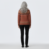 Women’s Wool Fair Isle Knit Sweater Crew Neck Nordic Pattern Jumper