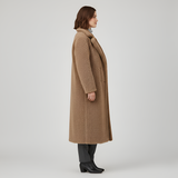 Women’s Long Teddy Coat Double Breasted Plush Outerwear for Winter