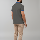 Men’s Short Sleeve Polo Shirt Cotton Blend Button Placket Casual Fit