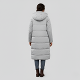 Women’s Long Quilted Winter Coat Hooded Insulated Faux Fur Lined Padded Jacket