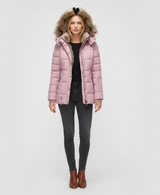Women’s Padded Winter Jacket Hooded Faux Fur Trim Insulated Quilted Coat