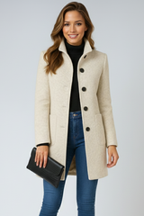 Women's High-Neck Structured Coat