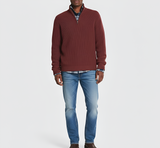 Men’s Quarter Zip Ribbed Knit Sweater Regular Fit Casual Pullover