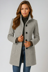 Women's High-Neck Structured Coat
