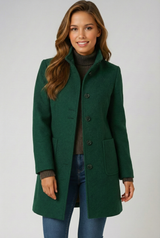 Women's High-Neck Structured Coat