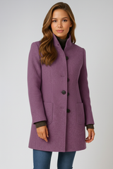 Women's High-Neck Structured Coat