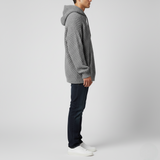 Men's Oversized Gray Textured Knit Pullover Hoodie