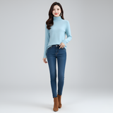 Women’s Turtleneck Knit Sweater Slim Fit Long Sleeve Pullover