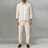 Men’s Waffle Knit Tracksuit Zip Jacket and Jogger Pants Lounge Set