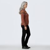 Women’s Wool Fair Isle Knit Sweater Crew Neck Nordic Pattern Jumper