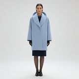 Women’s Wool Blend Midi Coat Shawl Collar Elegant Winter Outerwear