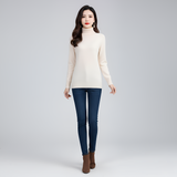 Women’s Turtleneck Knit Sweater Slim Fit Long Sleeve Pullover
