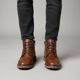 Men’s Leather Lace-Up Ankle Boots Rugged Sole Casual Everyday Footwear