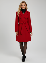 Women’s Wool Blend Belted Coat Double Breasted Long Winter Outerwear