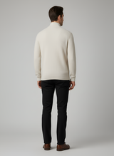 Men’s Half Zip Knit Sweater Stand Collar Pullover for Everyday Wear