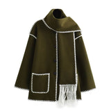 Women's Wool Blanket Coat | Open Front | Loose Fit