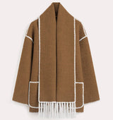 Women's Wool Blanket Coat | Open Front | Loose Fit
