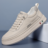 Men's Faux Leather Shoes with Thick Sole and Stitched Base