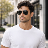 Polarized Aviator Sunglasses with UV400 Protection - Lightweight Metal Frame