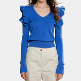Women's Ruffle-Trim Sweater | Soft Polyester