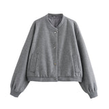 Pilot jacket with ribbed structure and stand-up collar