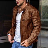 Versatile and weather resistant men's leather jacket