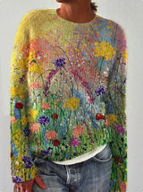 Embroidered floral sweater for women