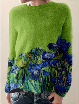 Embroidered floral sweater for women