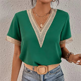 Elegant Crochet Trim Women's Blouse