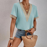 Elegant Crochet Trim Women's Blouse