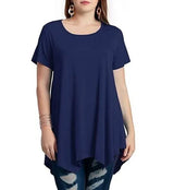 Plus Size Cotton Loose Fit Short Sleeve T-Shirt