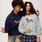 Unisex Oversize Hoodie with Dachshund Embroidery and Kangaroo Pocket