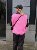Sleeveless Wool Spring Vest for Women - Trendy Button-Down in Solid Colors