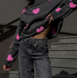 Knitted oversized sweater for women