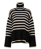 Striped turtleneck sweater for women