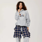 Unisex Oversize Hoodie with Dachshund Embroidery and Kangaroo Pocket