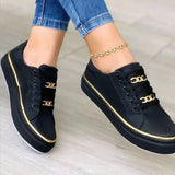 Women's Orthopedic Platform Sneakers | Gold Chain Detail