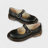 Women's Leather Mary Jane Shoes | Adjustable Strap