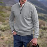 Men's Cashmere Quarter-Zip Sweater | Stand-Up Collar