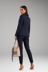 Elegant Women's Suit Set: Balmain-Style Blazer and High-Waisted Pants