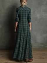 Women's Plaid Maxi Shirt Dress | Cotton Blend