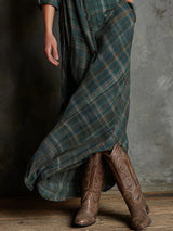 Women's Plaid Maxi Shirt Dress | Cotton Blend