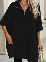 Women's pullover with quarter zipper