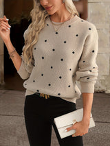 Polka dot sweater - Casual and stylish for women in fall and winter