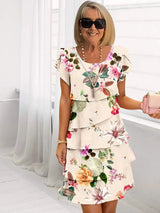 Elegant Floral Women's Dress with Flattering Fit