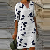 Fall Leaf Print Dress with Flowing Silhouette | Perfect for Fall